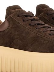 HOGAN PRE Brown Sneakers — Silk & Leather Comfort