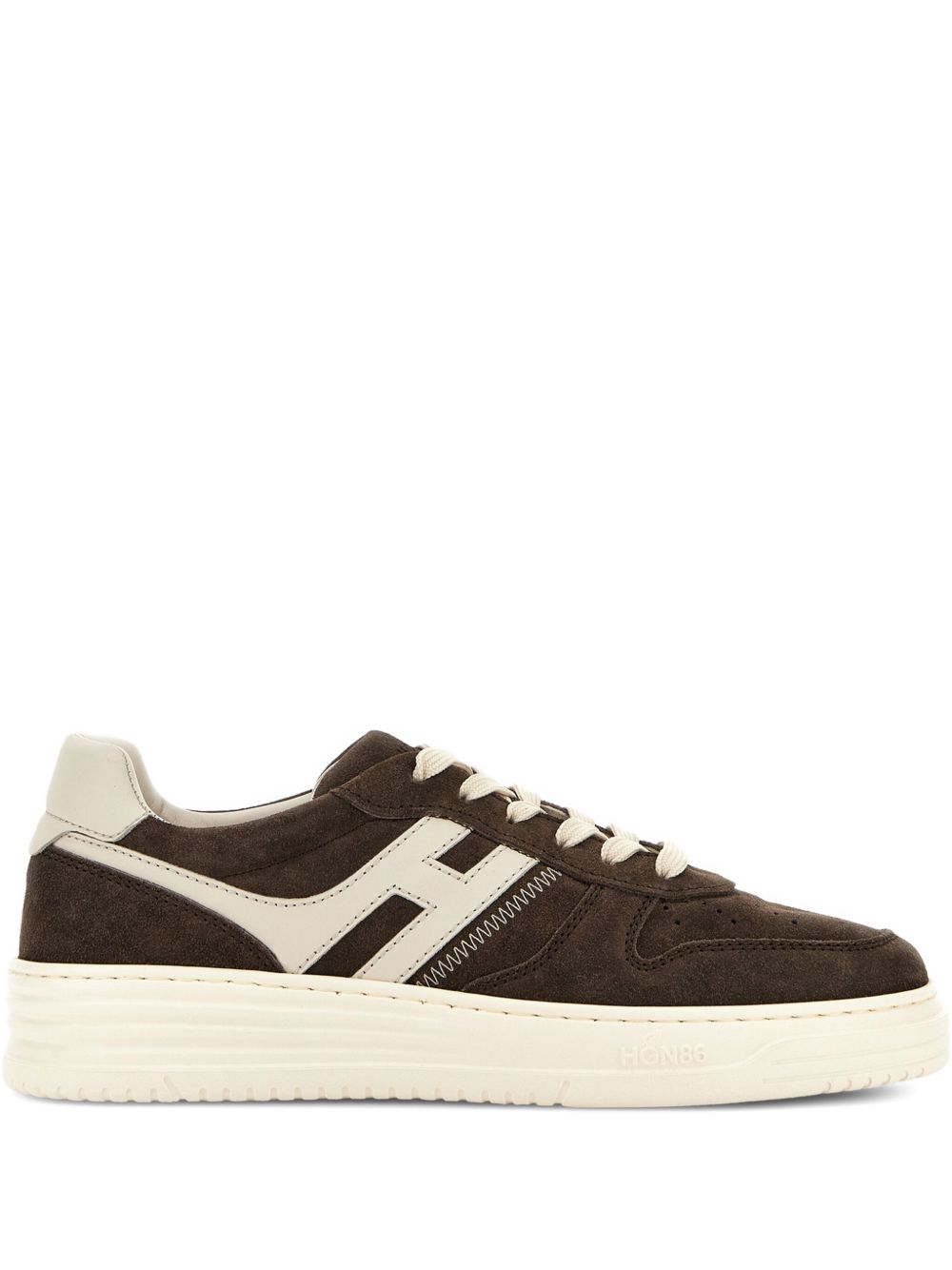 HOGAN PRE Brown Sneakers — Silk & Leather Comfort