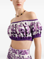 Dolce & Gabbana Top Purple off-shoulder cotton