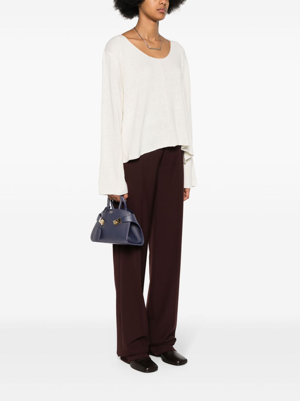 Sacs Ferragamo. Mini sac fourre-tout en cuir bleu