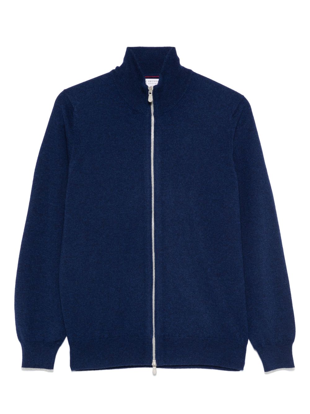 Brunello Cucinelli Blue Cashmere Sweater — Zipped Cardigan