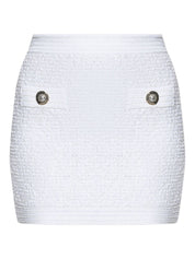 Jupes Balmain Mini en tweed de soie blanc