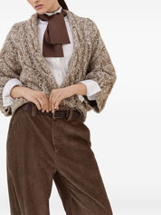 Brunello Cucinelli beige wool‑cashmere cardigan