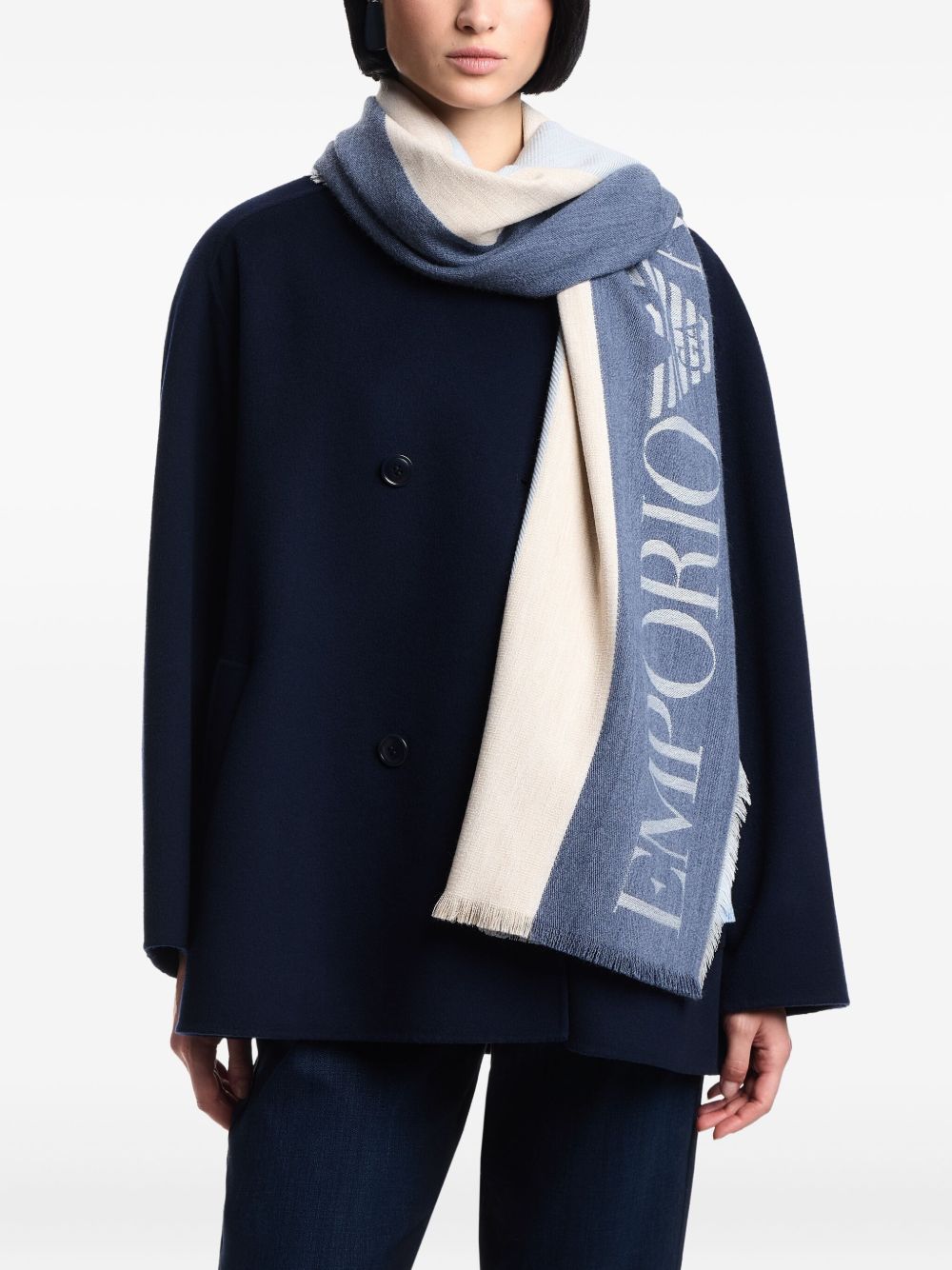 Emporio Armani Scarfs Clear Blue