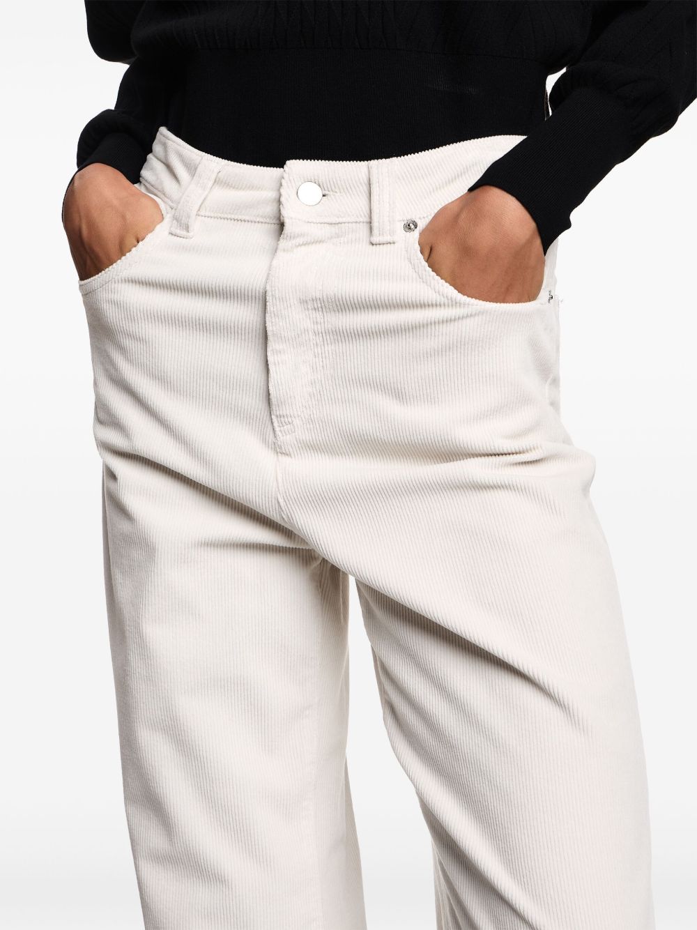Emporio Armani Jeans Ivory — Wide‑Leg Corduroy Jeans