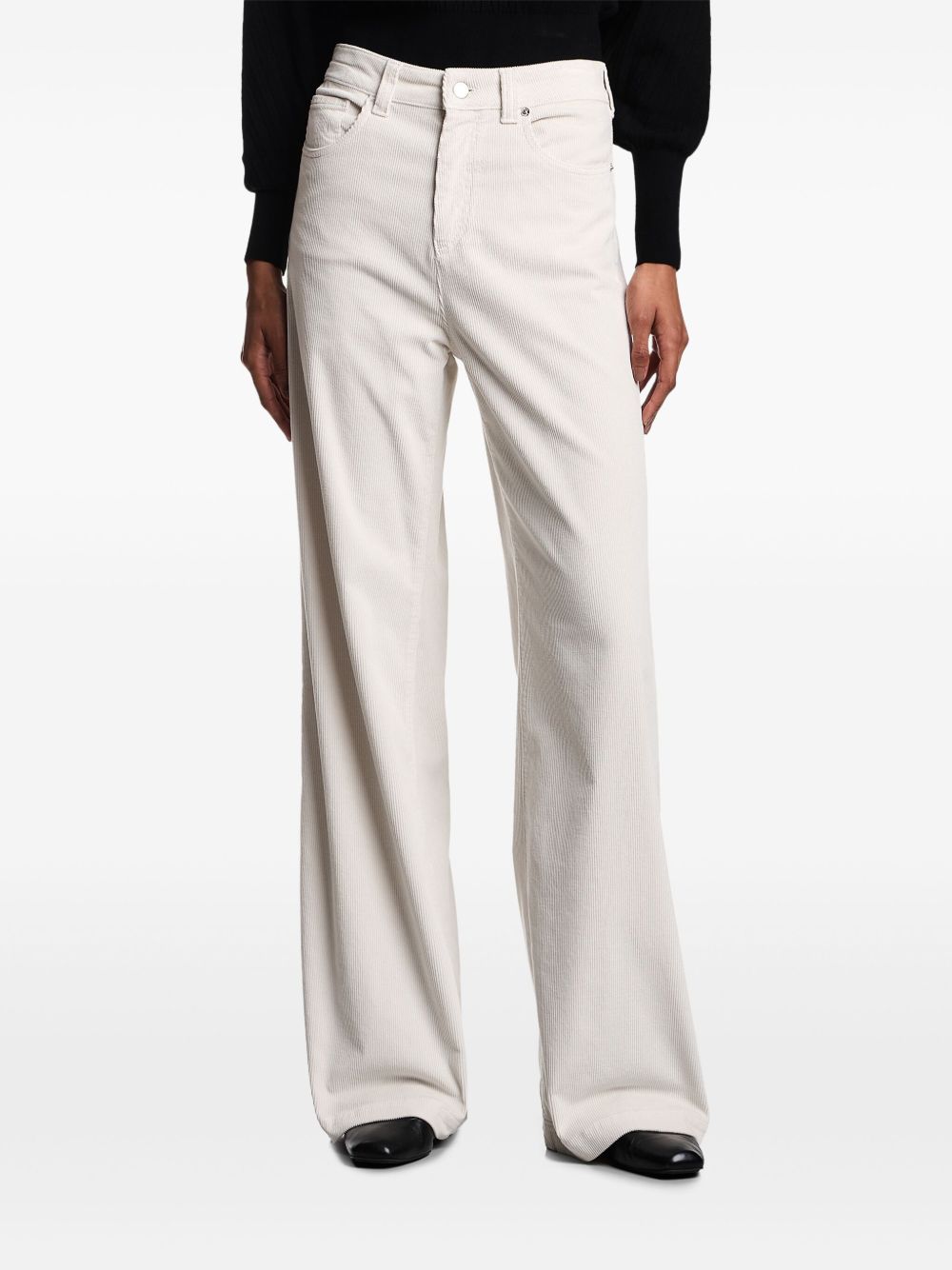Emporio Armani Jeans Ivory — Wide‑Leg Corduroy Jeans