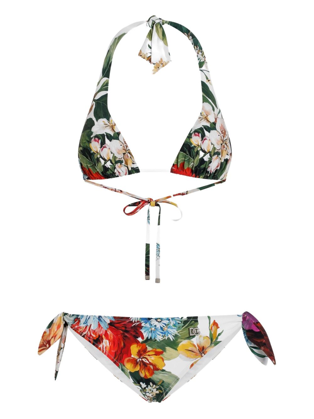 Ensemble bikini à fleurs blanches Dolce &amp; Gabbana Sea clothing