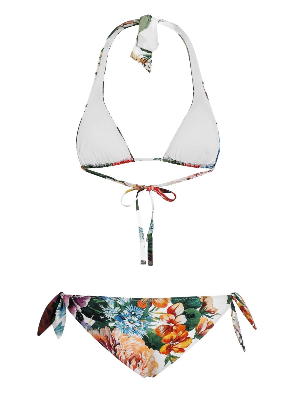 Ensemble bikini à fleurs blanches Dolce &amp; Gabbana Sea clothing