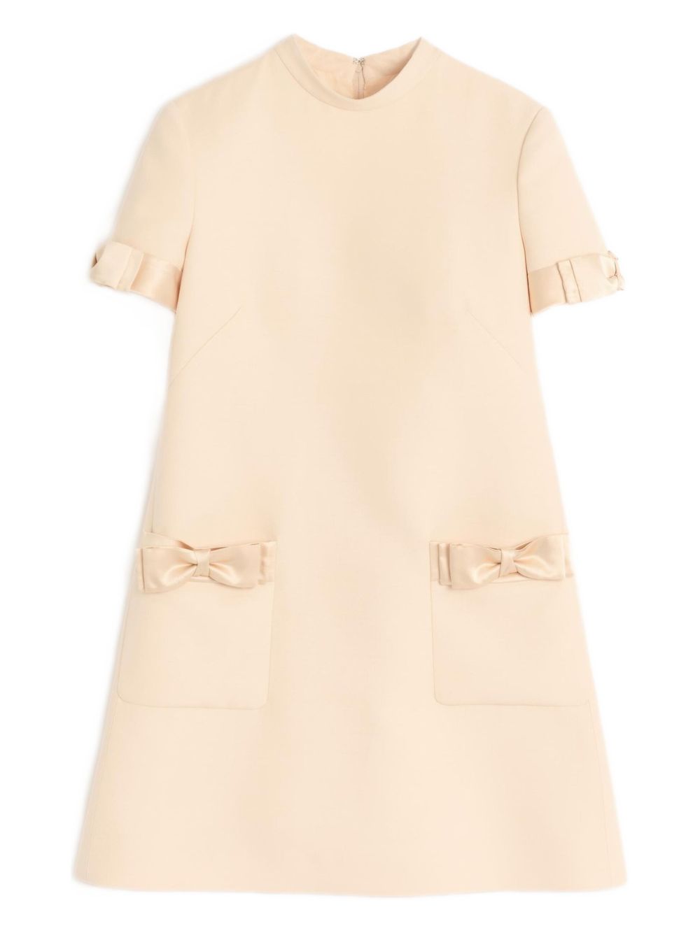 Robes Valentino Robe courte en laine et soie beige