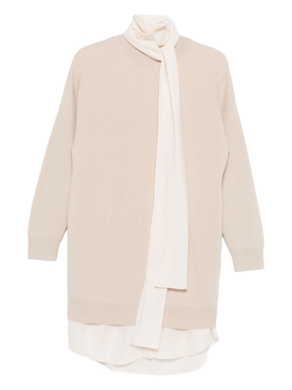 Beige Cashmere Short Dress — Brunello Cucinelli
