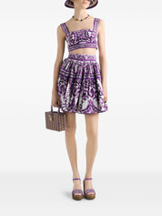 Jupes Dolce &amp; Gabbana en coton plissé violet