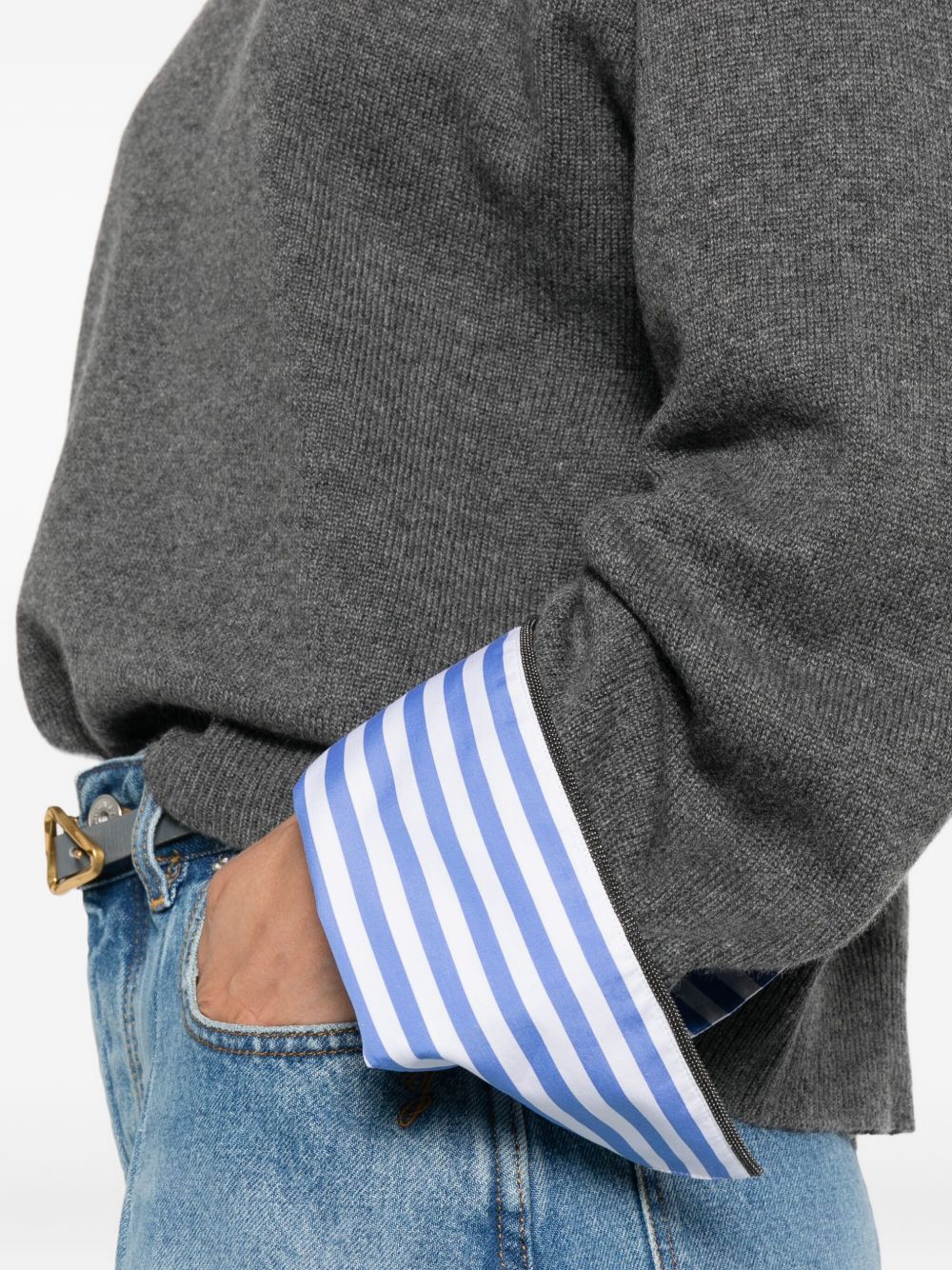 Grey Cashmere Crewneck — Brunello Cucinelli Sweater