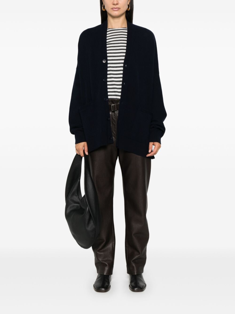 Pulls en cachemire extrême Cardigan bleu en mélange de cachemire