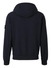 Stone Island Coats Blue cotton zipped hoodie