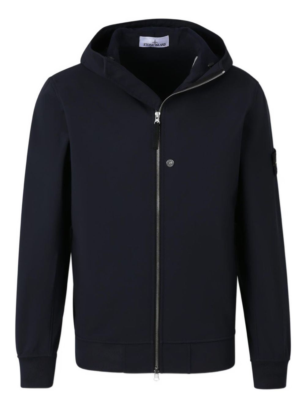 Stone Island Coats Blue cotton zipped hoodie