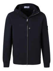 Stone Island Coats Blue cotton zipped hoodie