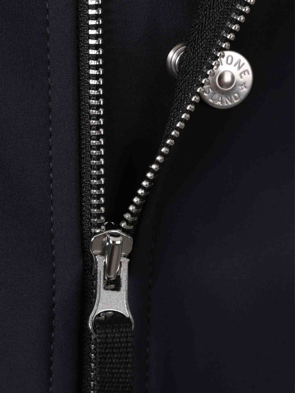 Stone Island Coats Blue cotton zipped hoodie