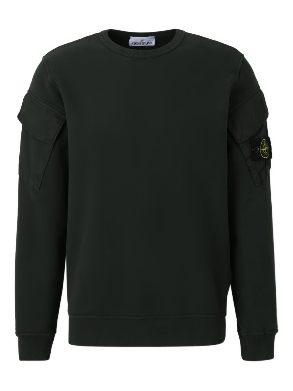 Stone Island cotton crewneck sweater — dark green