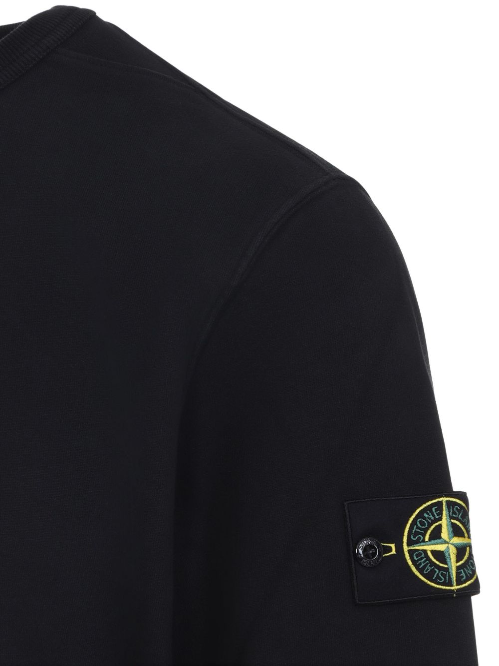 Stone Island Black Cotton Crewneck Sweater