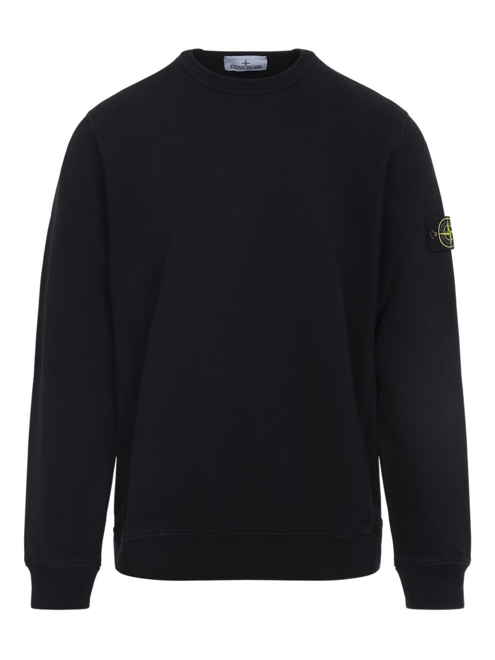 Stone Island Black Cotton Crewneck Sweater