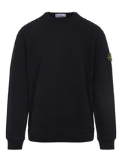 Stone Island Black Cotton Crewneck Sweater