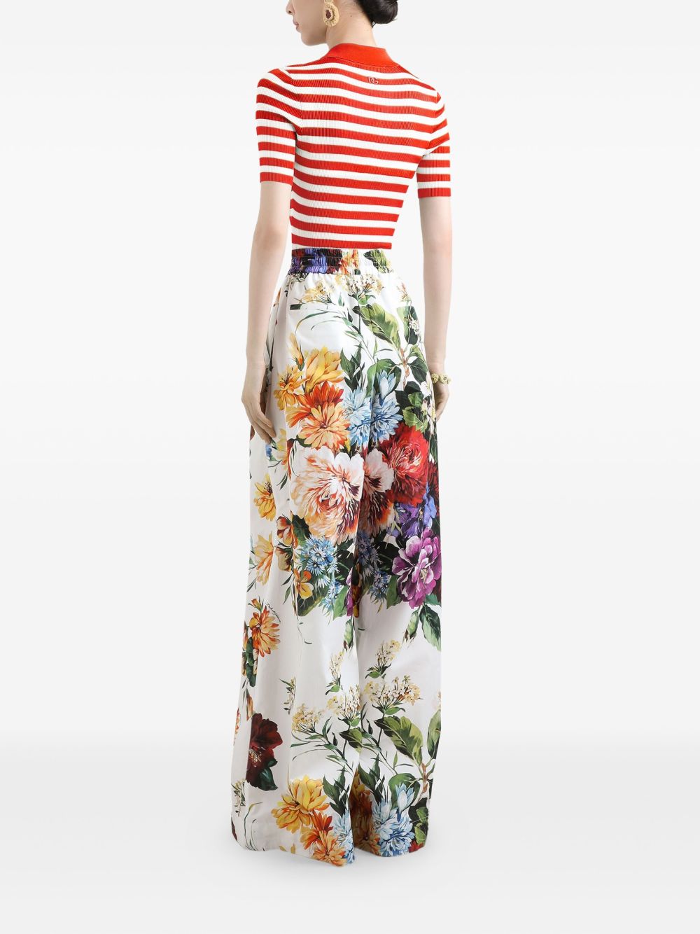 Dolce & Gabbana Red Striped Polo Shirt