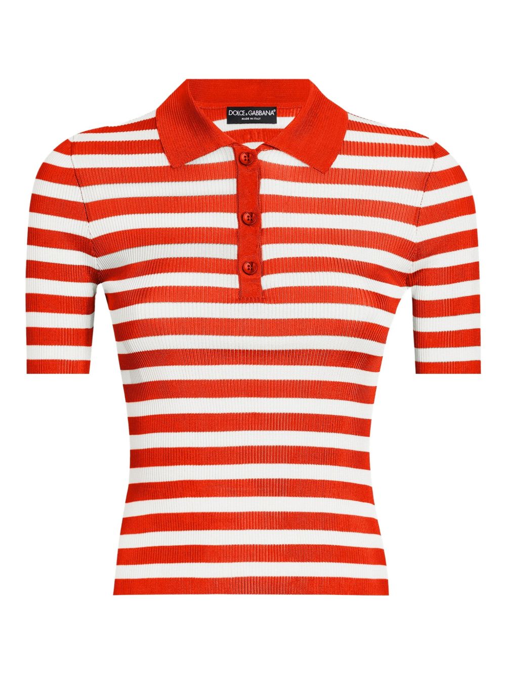 Dolce & Gabbana Red Striped Polo Shirt