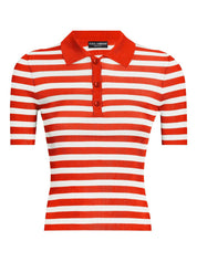 Dolce & Gabbana Red Striped Polo Shirt