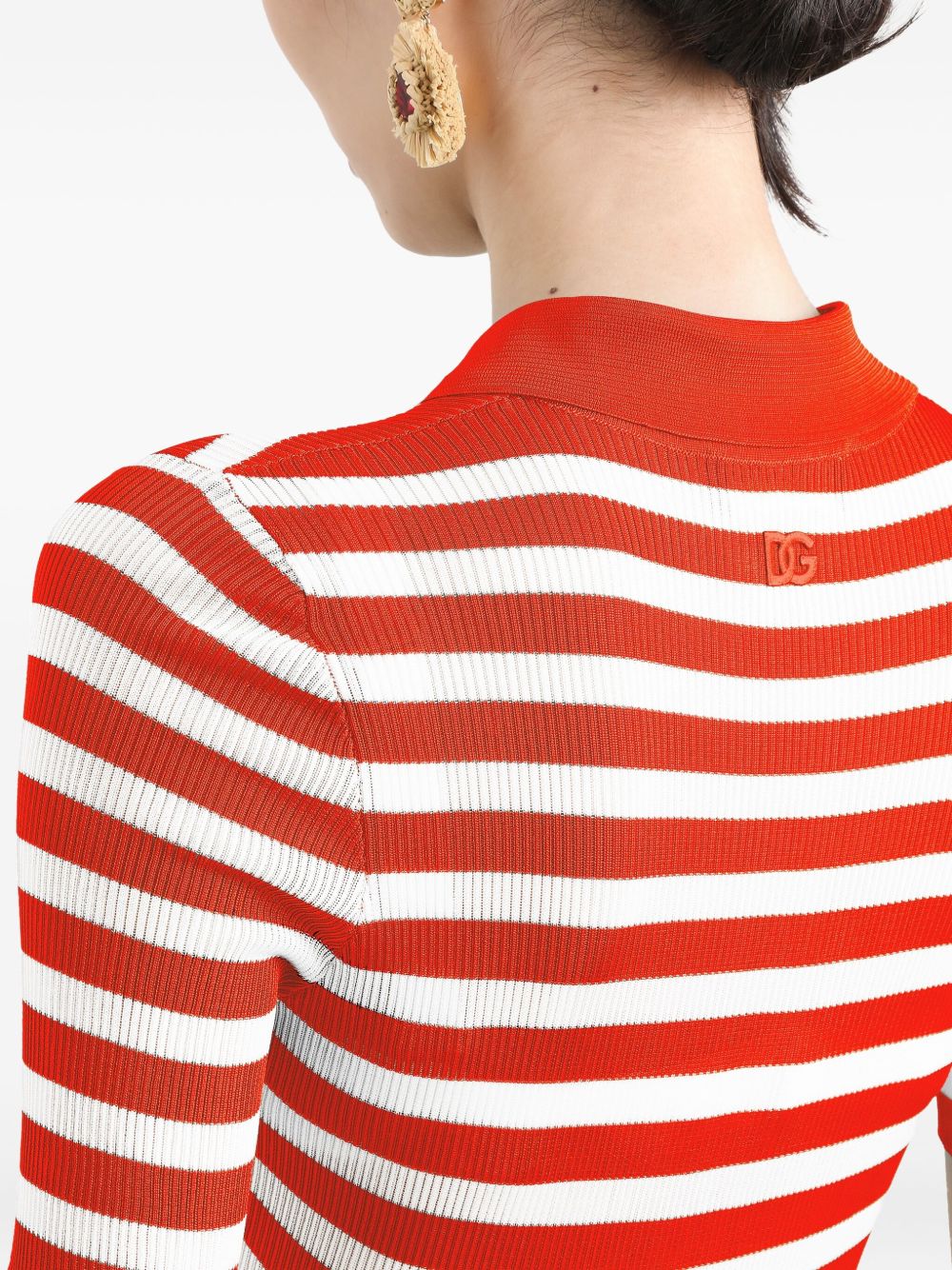 Dolce & Gabbana Red Striped Polo Shirt