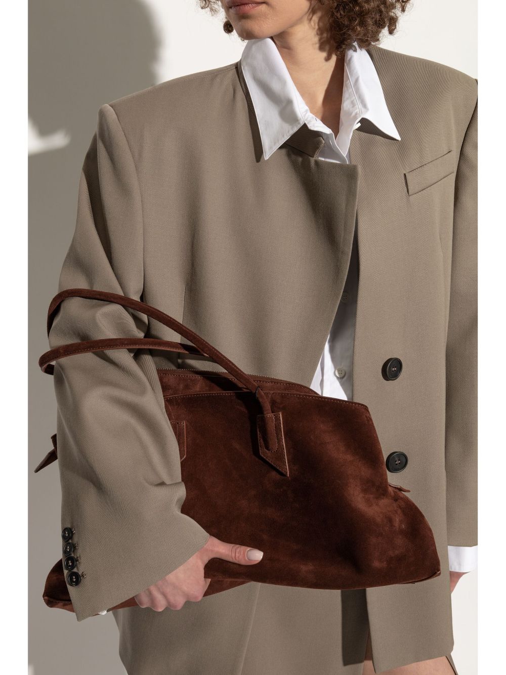 Brown leather shoulder bag — The Attico La Passeggiata