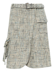 Jupes Ganni Midi en tweed beige