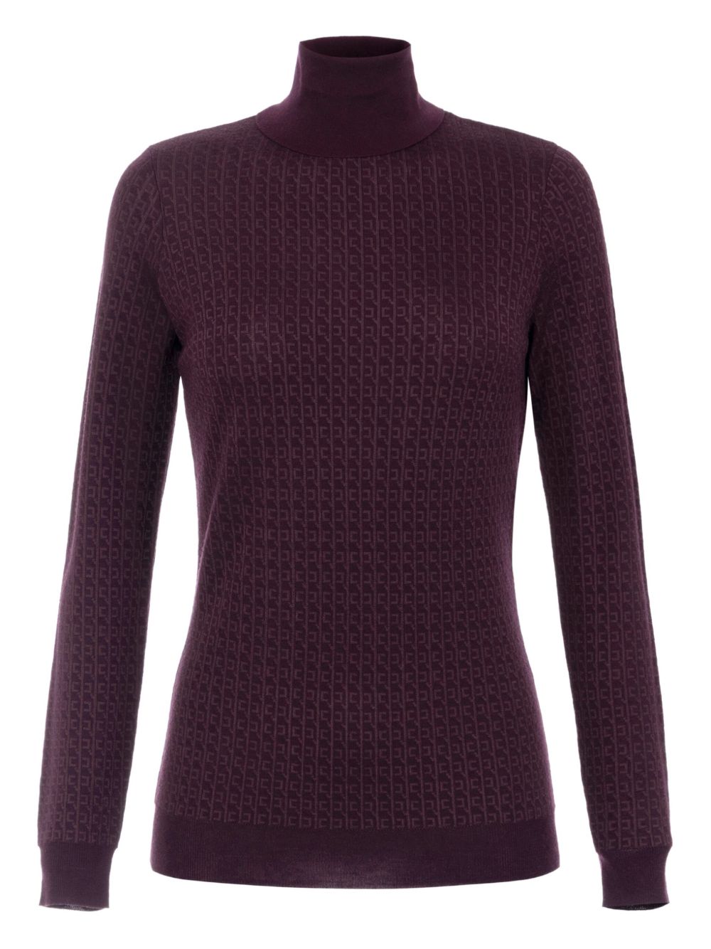 Bordeaux Wool-Blend Turtleneck Sweater — Elisabetta Franchi
