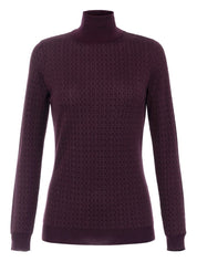 Bordeaux Wool-Blend Turtleneck Sweater — Elisabetta Franchi