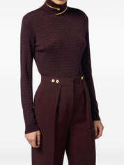 Bordeaux Wool-Blend Turtleneck Sweater — Elisabetta Franchi