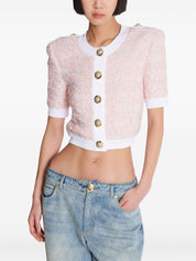 Balmain Sweaters Pink tweed cardigan