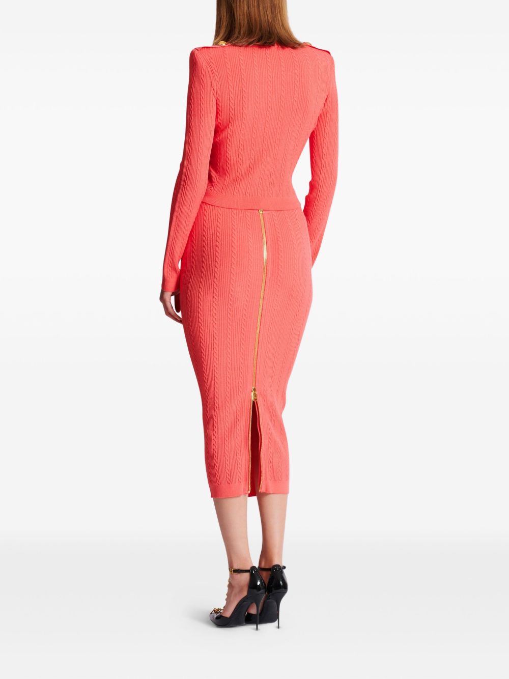 Balmain Sweaters Orange V-neck Cardigan