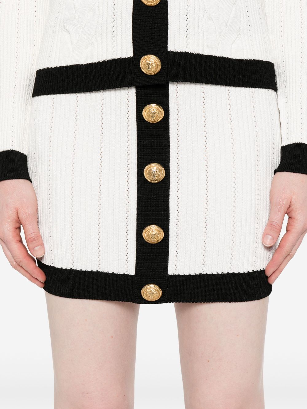 Balmain Skirts White knitted mini
