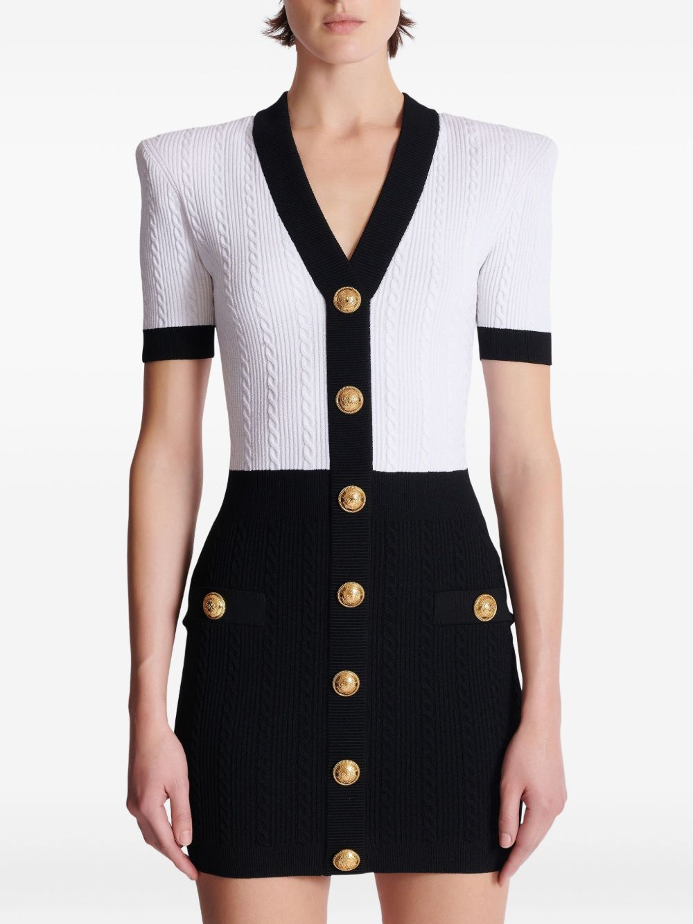 Balmain Dresses Black knitted mini dress