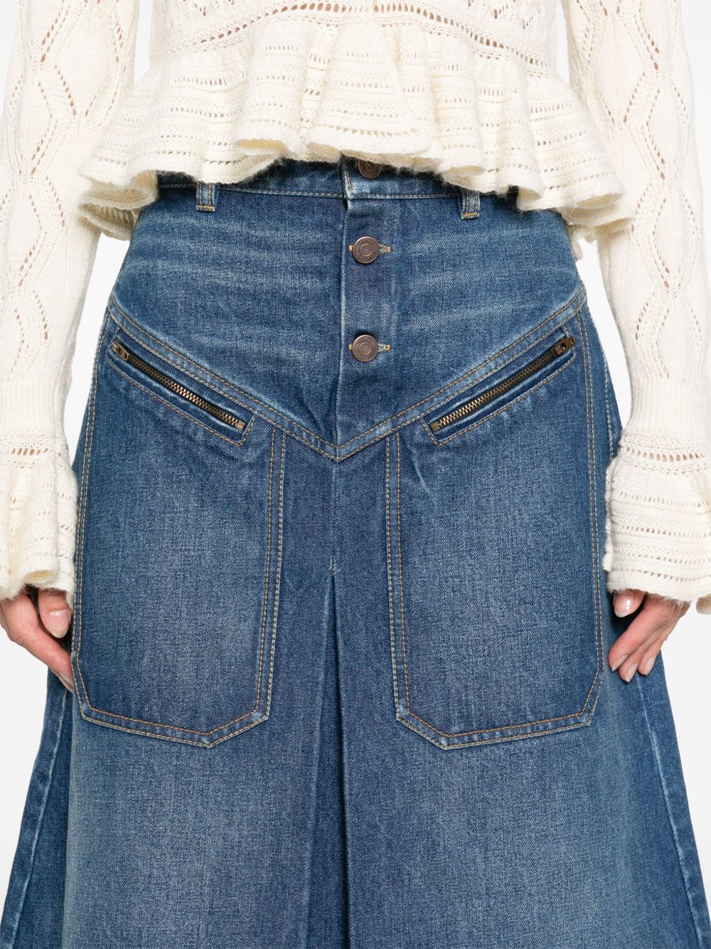Chloé Chloè Skirts Blue denim midi skirt