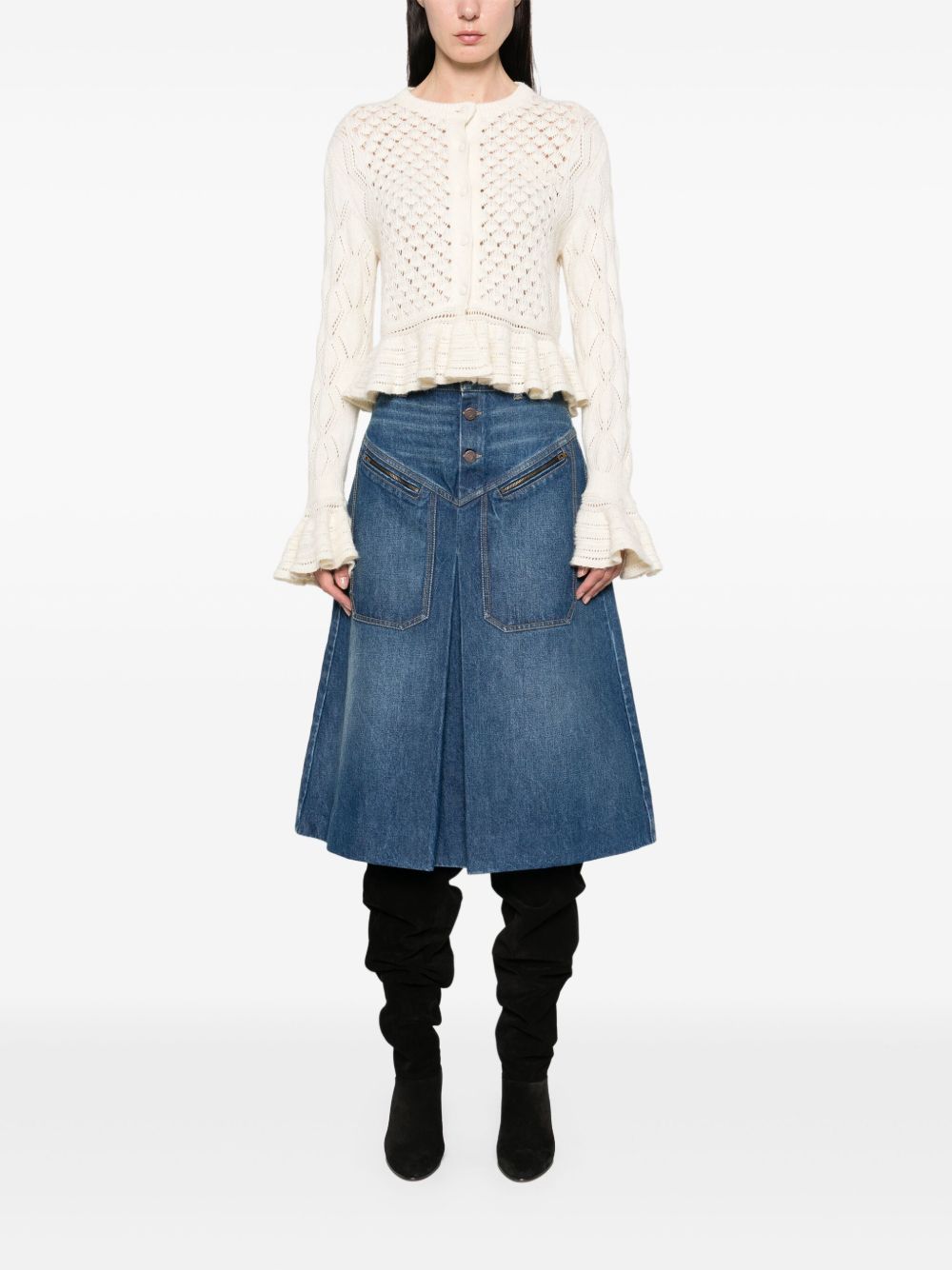 Chloé Chloè Skirts Blue denim midi skirt