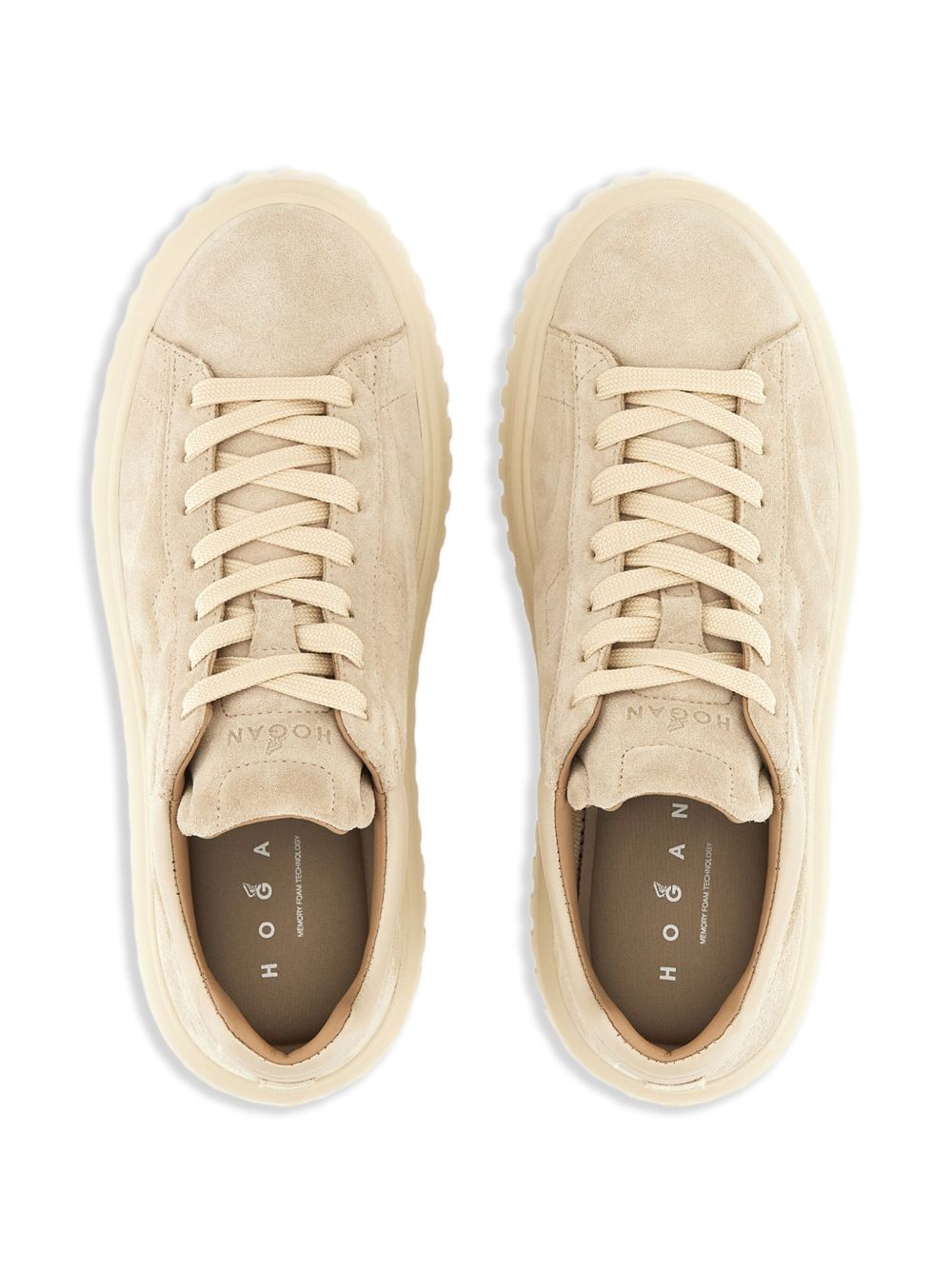 HOGAN PRE Sneakers Powder — Leather H‑Stripes for Women