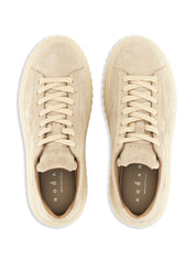 HOGAN PRE Sneakers Powder — Leather H‑Stripes for Women