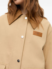 Ganni Jackets Beige twill midi