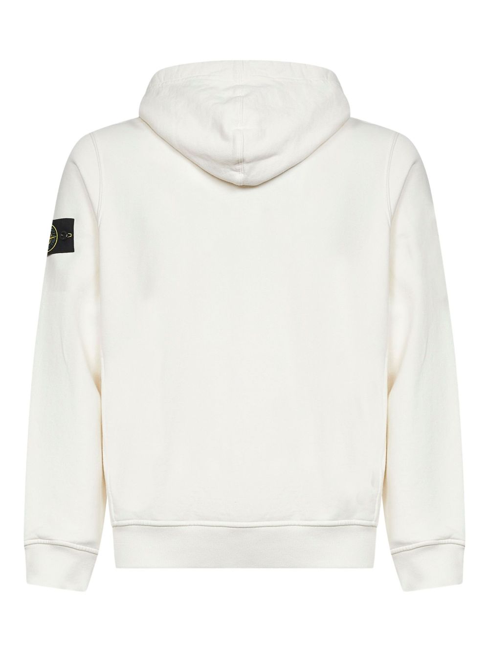 Stone Island Sweaters Ivory — Cotton Logo Hoodie