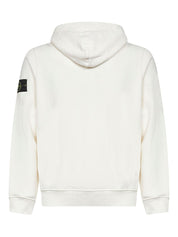 Stone Island Sweaters Ivory — Cotton Logo Hoodie