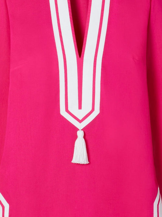 Fuchsia Cotton Tunic Dress — Tory Burch