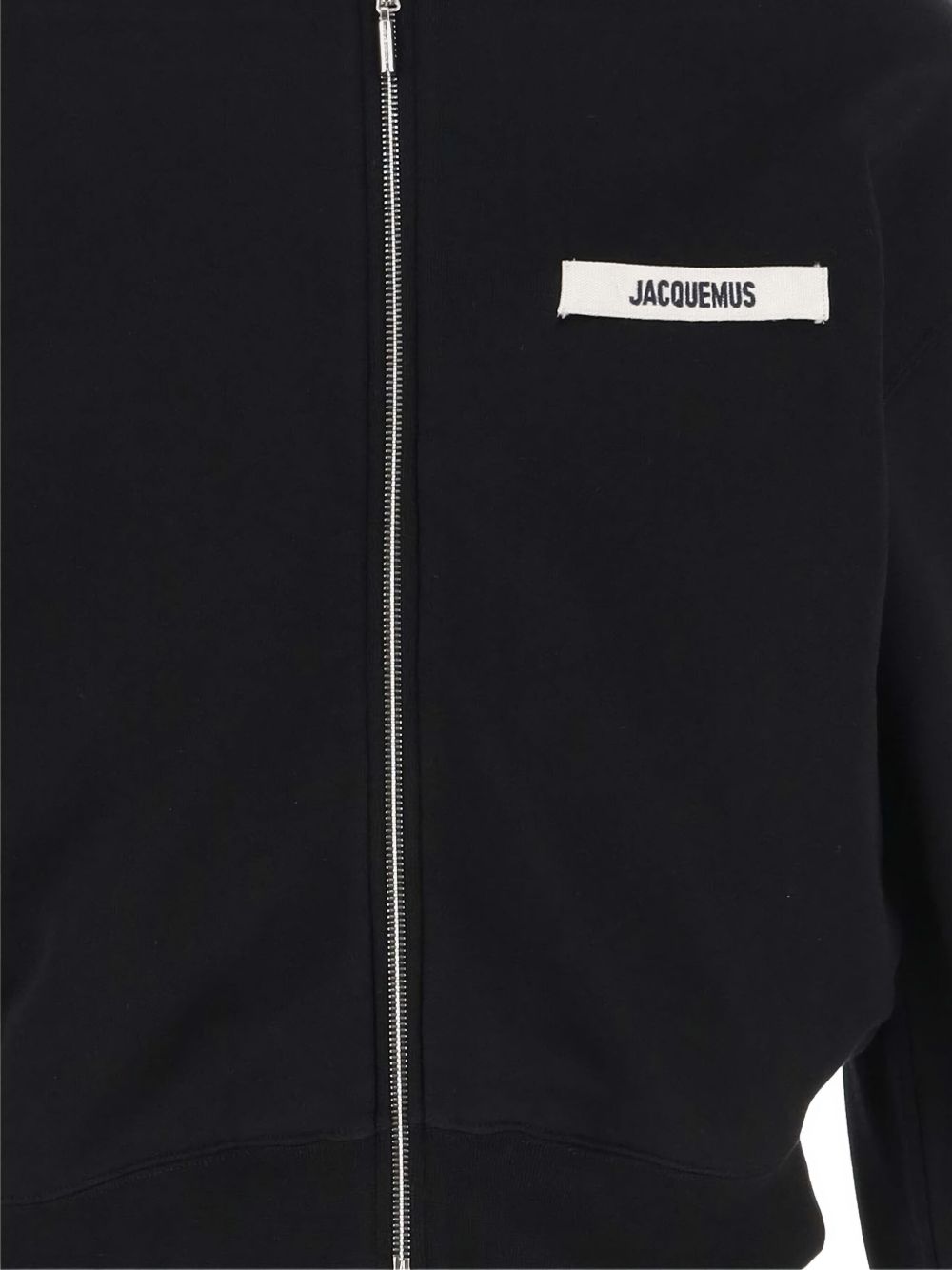Jacquemus Sweaters Black hooded zip hoodie