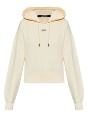 Jacquemus Sweaters Beige cropped hoodie