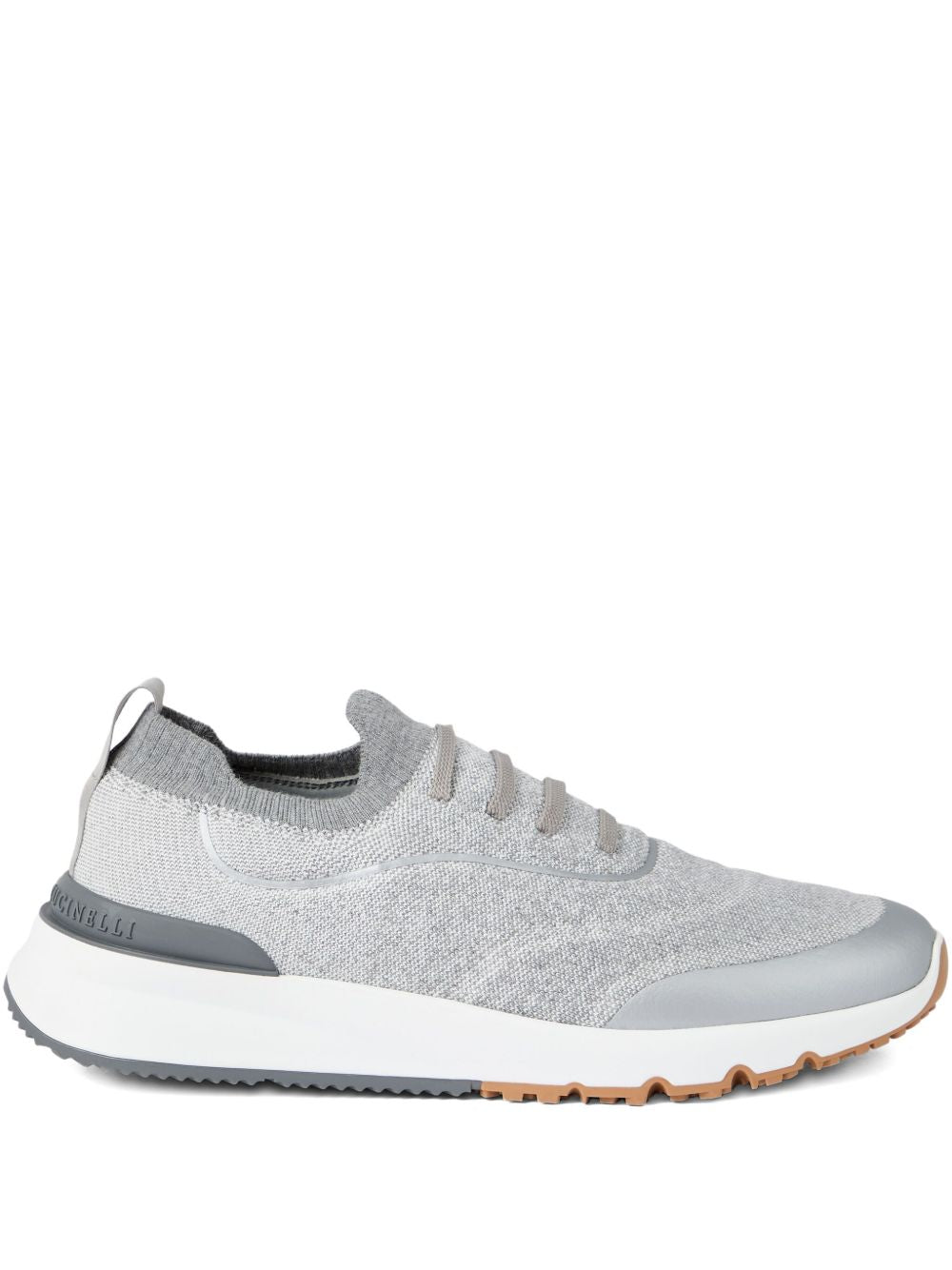 Brunello Cucinelli Grey Knit Sneakers — Men’s Luxury Comfort
