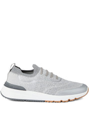 Brunello Cucinelli Grey Knit Sneakers — Men’s Luxury Comfort